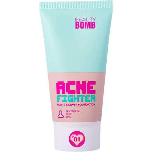 Крем Beauty Bomb Acne Fighter тональный тон 01 25г точечный гель от прыщей beauty bomb acne fighter 15 мл