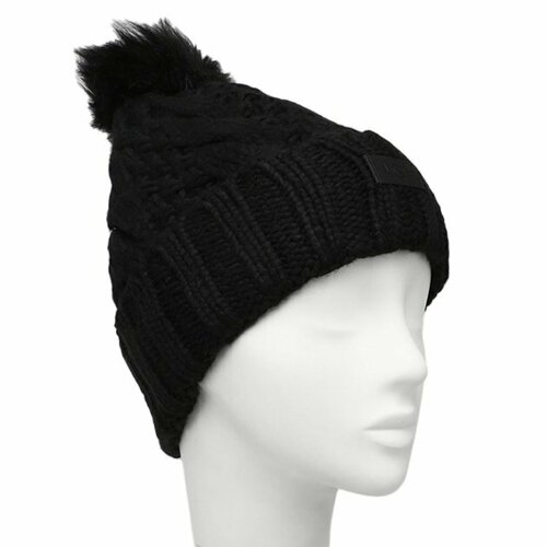 Шапка UGG, размер б/р, черный women s hat winter beanie knitted hat angola rabbit fur bonnet girl s hat fall female cap with fur pom pom fashion winter hats