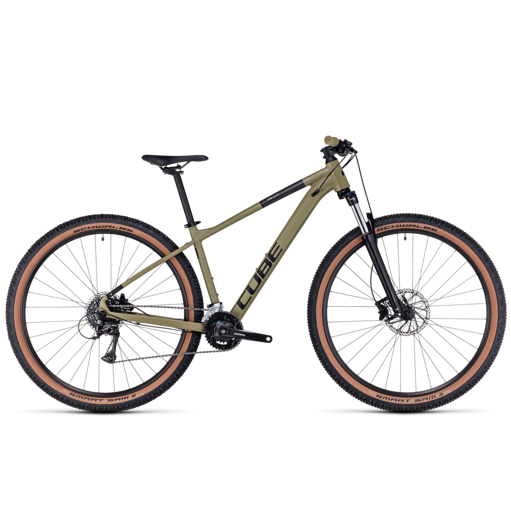 Велосипед CUBE Aim Race olive n black (2024), рама 22", диаметр колес 29"