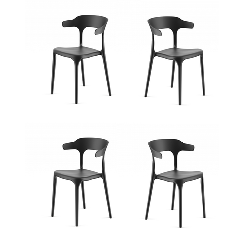 Комплект из 4-х пластиковых стульев ENOVA, черный