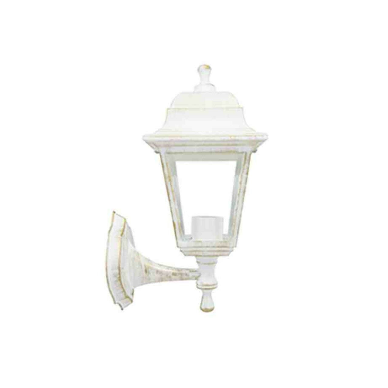 11-11 БЕЛ П (НБУ 04-60-001 леда) Светильник-фонарь настенный белая патина 4-хгранный прозрач стекло