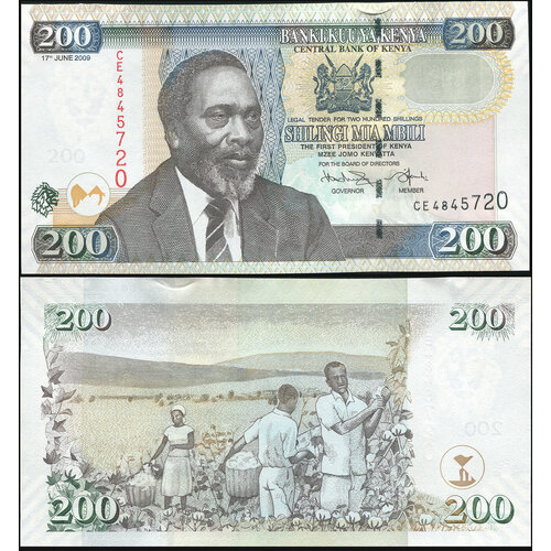 Банкнота. Кения 200 шиллингов. 17.07.2009 UNC. Кат. P.49d