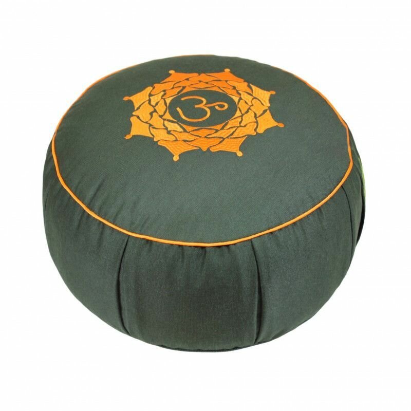 Подушка для медитации Yogastuff ОМ тёмно-зелёная 30*15 см