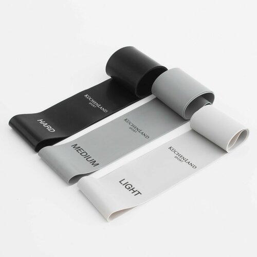 Фитнес-резинка 50 см 3 шт латекс чернаябежеваясерая Sport 899₽