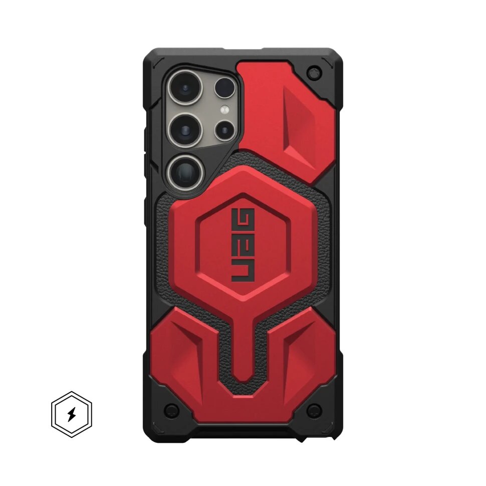 Чехол Uag Monarch PRO для Samsung Galaxy S24 Ultra совместим с MagSafe, цвет красный (Crimson)