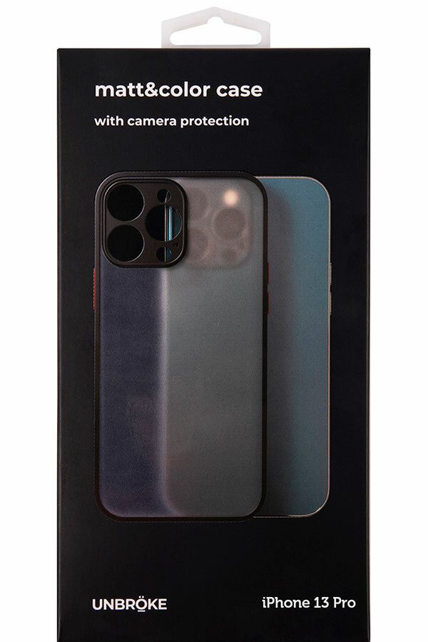 Чехол накладка UNBROKE matt&color case with camera protection для iPhone 13 Pro, черная - фото №8