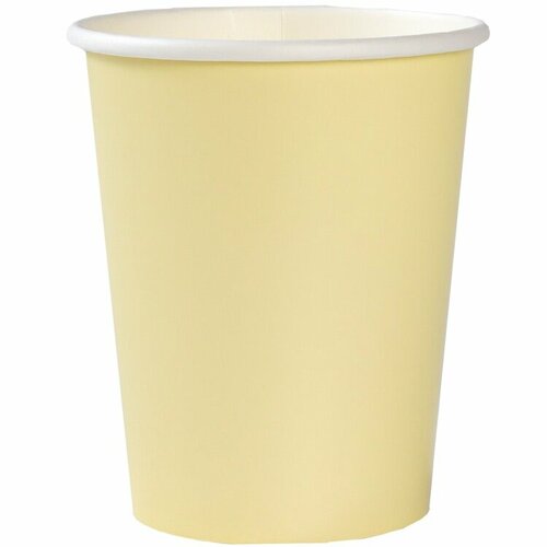 Стаканы бумажные Пастель желтые, 6 штук, 250 мл