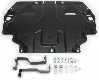 Защита картера + КПП, крепеж, AutoMax, Сталь, Skoda Octavia 2009-2013, V-все, (арт. AM.5107.1)