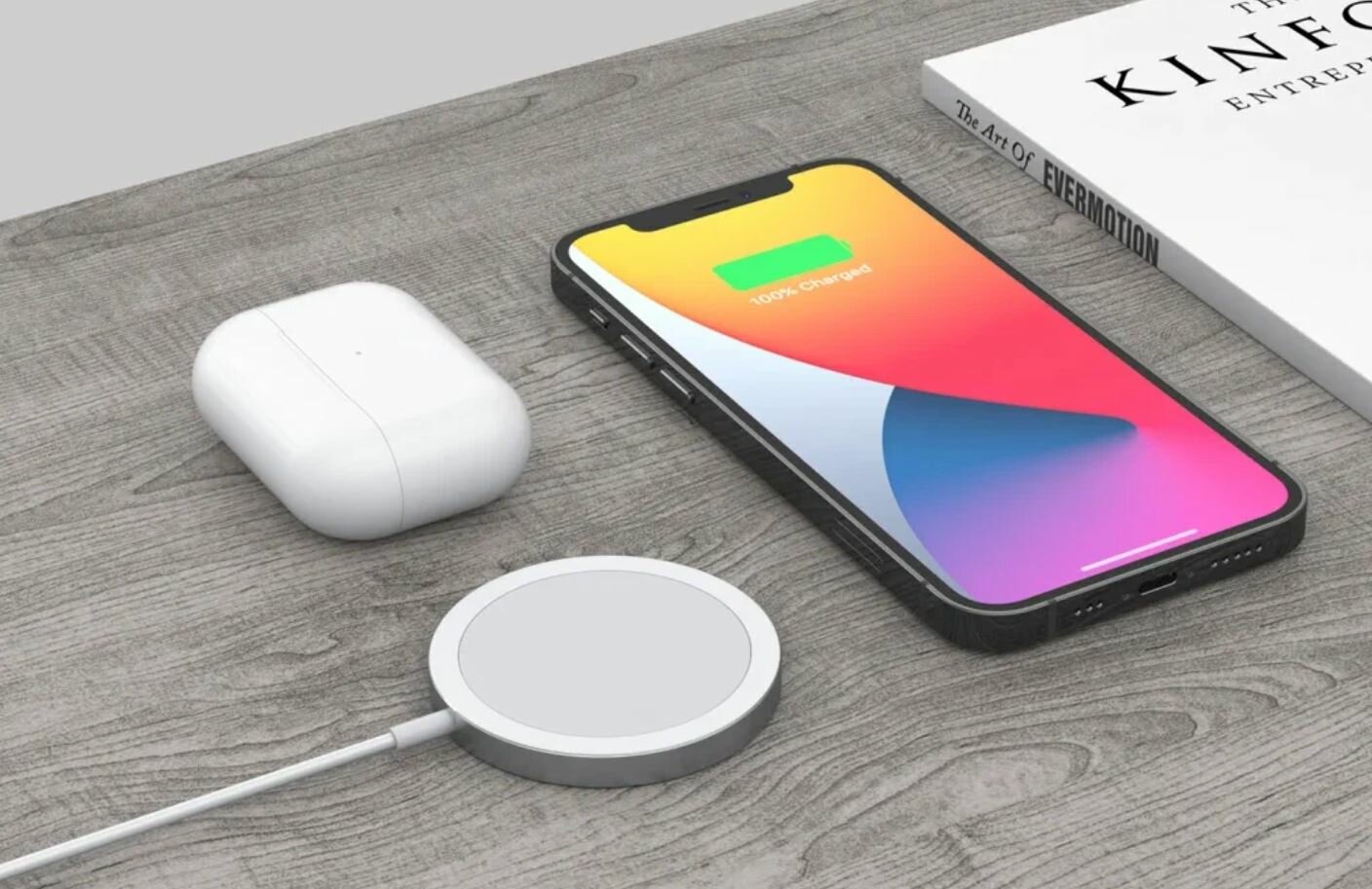 Беспроводная зарядка для iPhone, AirPods / Быстрая зарядка 15W / MagSafe — фото 1