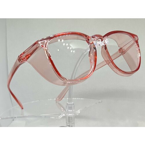 Очки защитные для мастера с коррекцией зрения +2.50, открытые с боковой и верхней защитой, противопыльные, цвет розовый