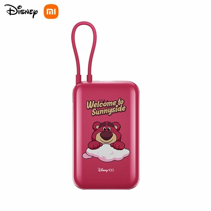 Внешний аккумулятор Xiaomi Power Bank Клубничный мишка Toy Story Disney 100th Anniversary Edition 10000mAh Красный