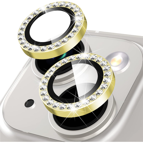 Защитное стекло на камеру iPhone 14 со стразами, золотистый защитные стекла на камеру iphone 13 со стразами золотистый