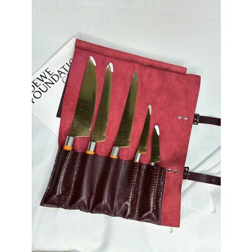 фото Чехол скрутка поварская для ножей кожаная loran rouge