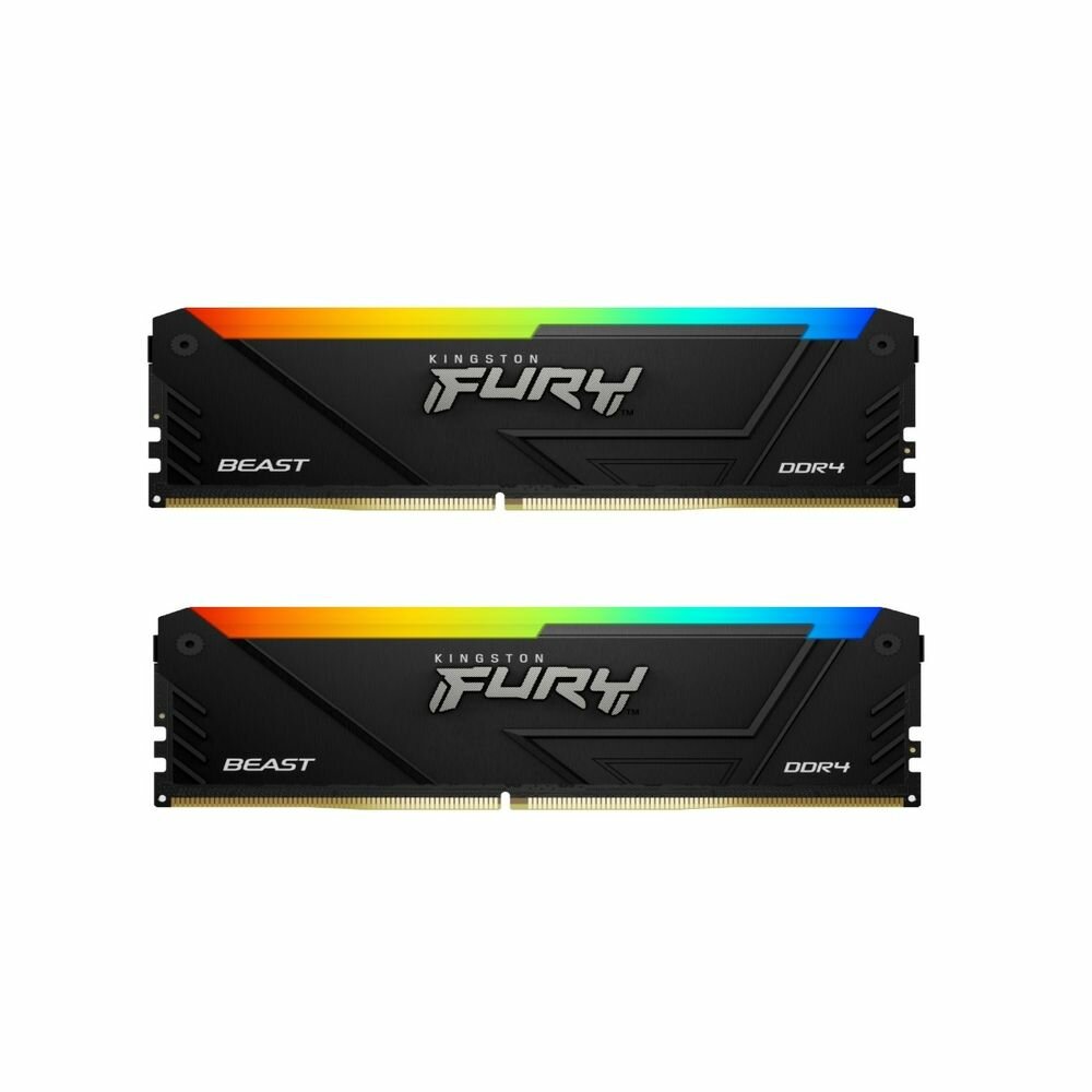 Память DDR4 2x64GB 3200MHz Kingston KF432C16BB2AK2/64 Fury Beast RGB RTL PC4-25600 CL16 DIMM 288-pin 1.35В dual rank Ret