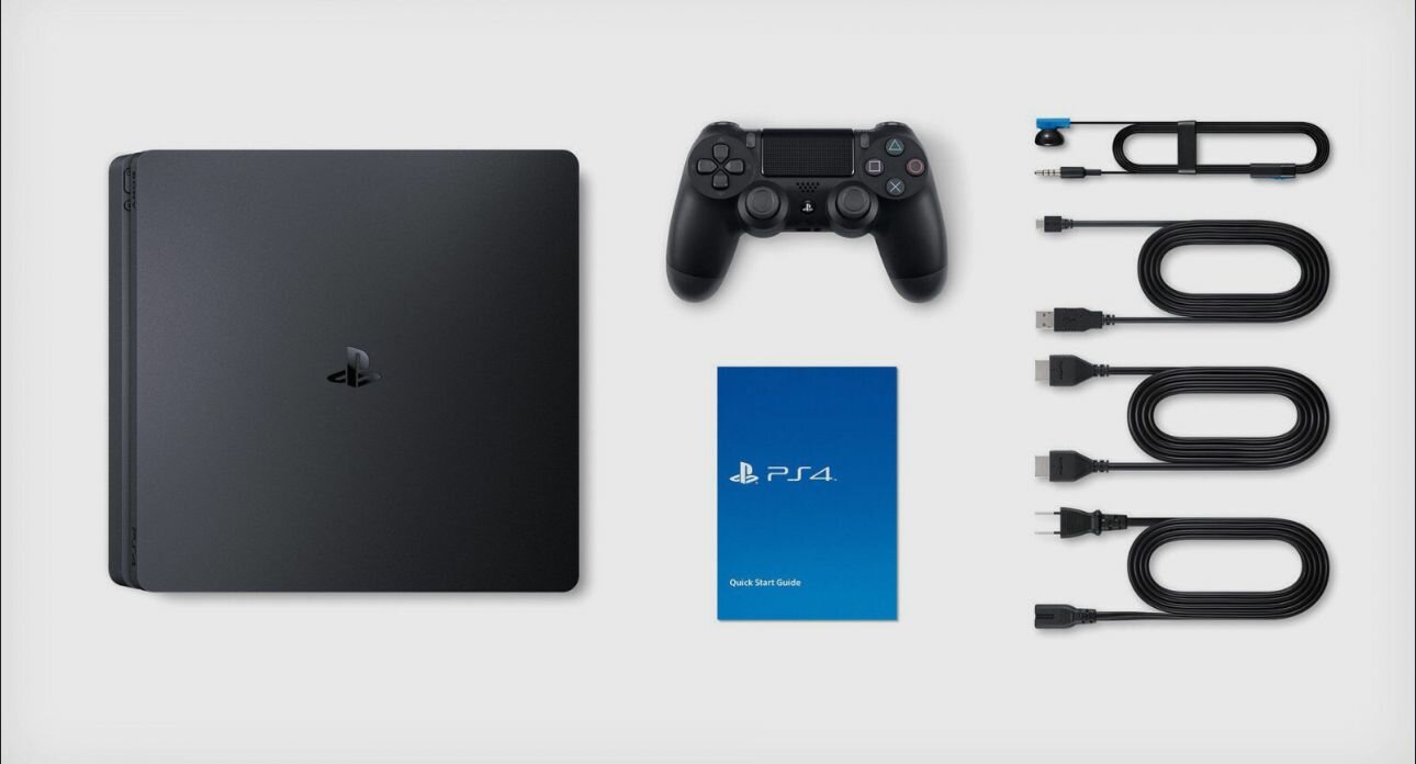 Игровая приставка Sony PlayStation 4 Slim 500 GB (CUH-2200A B01), игровая консоль PS4 (как новая , русский язык, дисковод), геймпад беспроводной Dual Shock 4