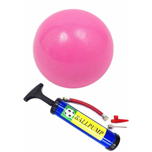 Мяч для художественной гимнастики Lugger 19 см PINK с блёстками с насосом 775₽