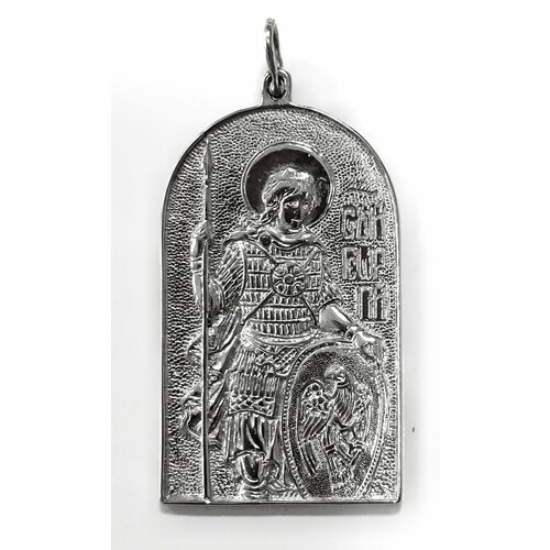 Славянский оберег, иконка Эстерелла Георгий победоносец, серебро, 925 проба, родирование, размер 4.5 см. подвеска serebromag оберег яроврат из серебра