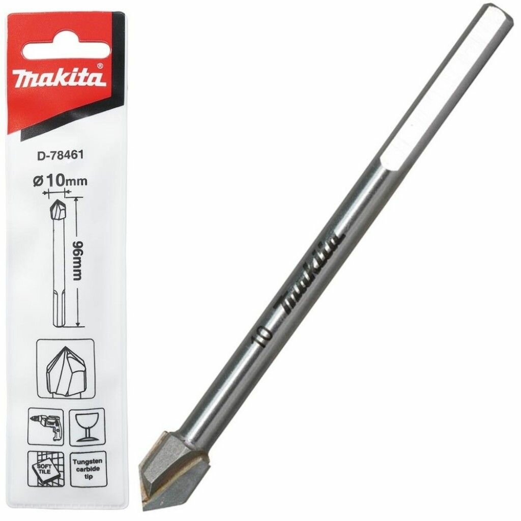 Сверло по стеклу Makita D-78461 GEN2 для стекла диаметр 10мм длина 96мм