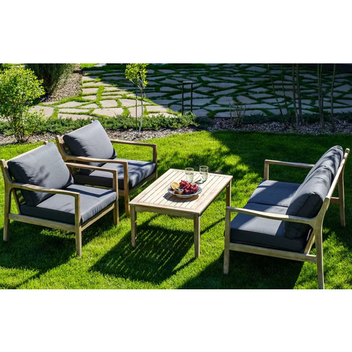 Кресло из акации Joygarden RIO Винтажный тик/Темно-серые/Бежевое