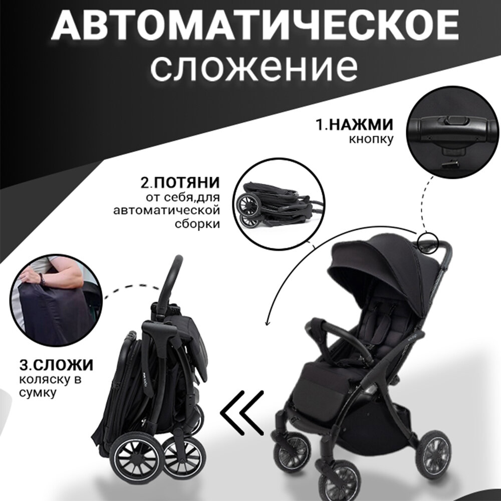 Коляска прогулочная Agex Mini LX, Black (Черный)