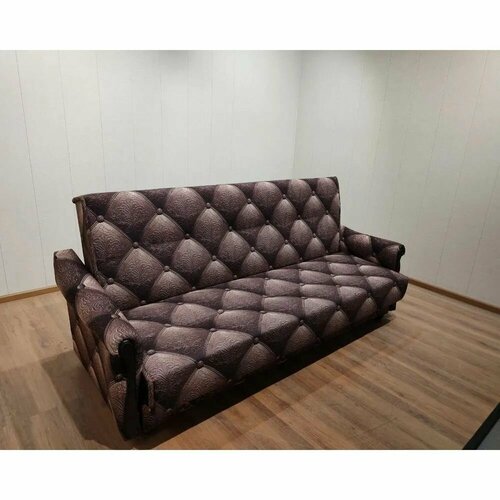 Диван-книжка прямой Ромб Коричневый Ткань раскладной 900х900х2100 мебельный РАЙ 16810₽