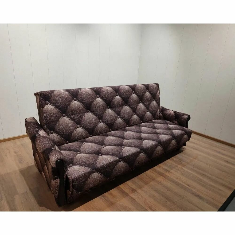 фото Диван-книжка прямой Ромб, Серый, Брус/ДСП/Фанера/Ткань, раскладной, с пружинным блоком, подлокотниками, бельевым ящиком, 900х900х2100, мебельный РАЙ