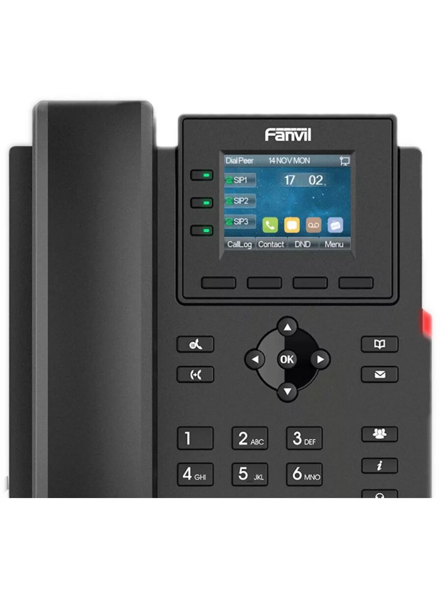 Телефон Fanvil IP , 2xEthernet 10/100, LCD 320x240, цветной дисплей 2,4, 4 аккаунта SIP, G722, Opus, Ipv-6, порт для гарнитуры, книга на 1000 записей, 6-ти сторонняя аудиконф., POE, бп (X303P) - фото №12