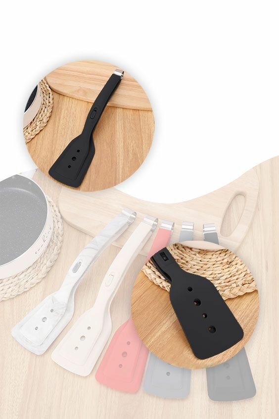 Щипцы-лопатка силиконовая черная — фото 1