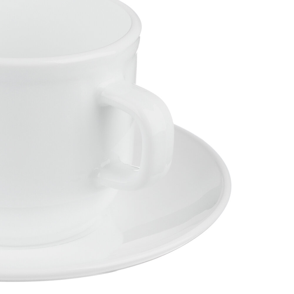 6 Чайных пар (комплект) Millimi Бьянко, 250 мл. Опаловое стекло. — фото 1