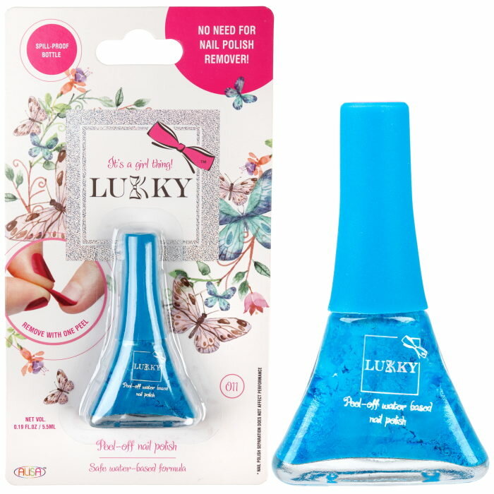 фото Лак для ногтей Lukky цвет 011 Голубой, блистер, объем 5,5 мл._А