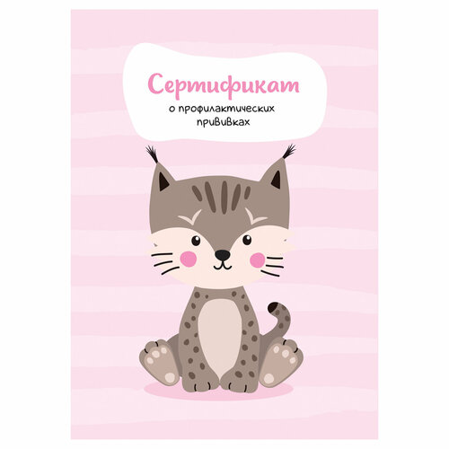 Сертификат о профилактических прививках ф. 156/у-93, 8л, А6, офсет, для девочки розовый