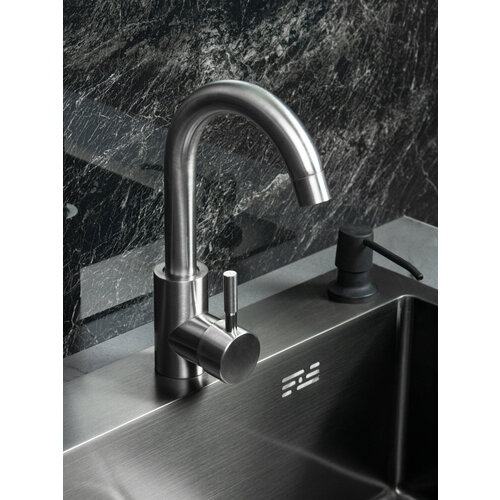 Смеситель для кухни Faucet 001 из нержавеющей стали с поворотным изливом