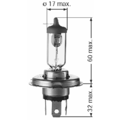 BERU 0500112993 Автолампа H 4 12 V 10080 W 462₽