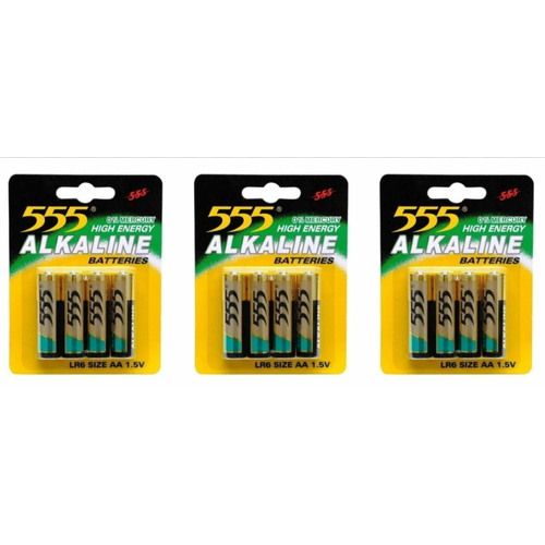 Элементы питания 555 алкалиновые, AAA LR03, 4 шт, 3 уп