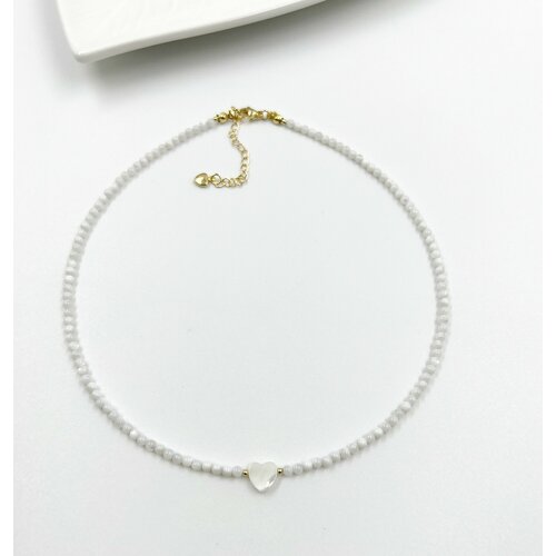 Чокер, перламутр, длина 37 см, белый