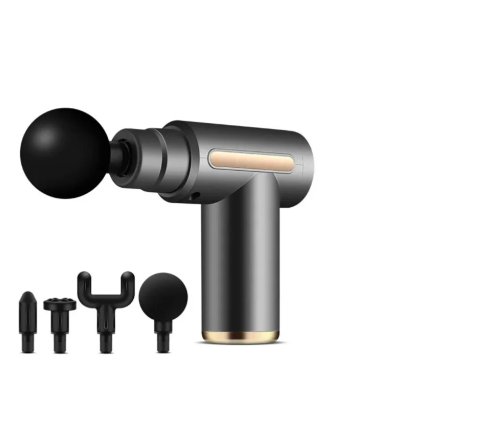 Перкуссионный массажер для тела электрический Mini Massage Gun, серый