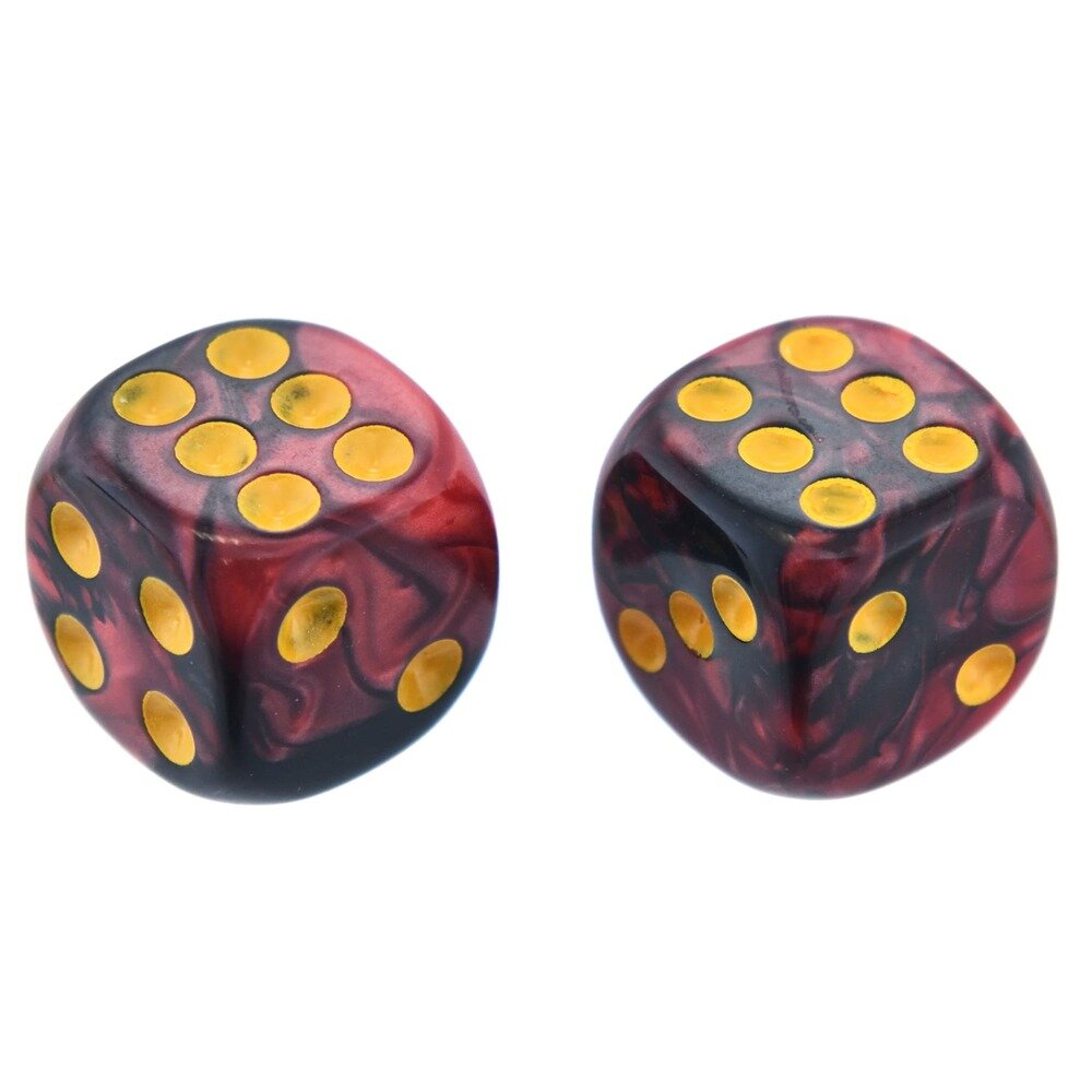 Кости игральные "Флора" акрил, красный, 12 мм (2 шт.), StartTime