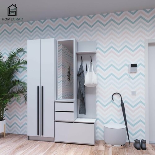 Прихожая Boston вешалка с зеркалом и тумбой В2 и шкаф для одежды 600 HomeGrad 31739₽