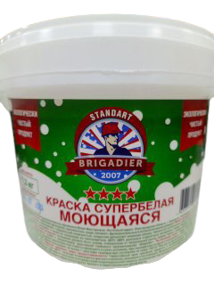 Краска акриловая для потолков супербелая BRIGADIER standart