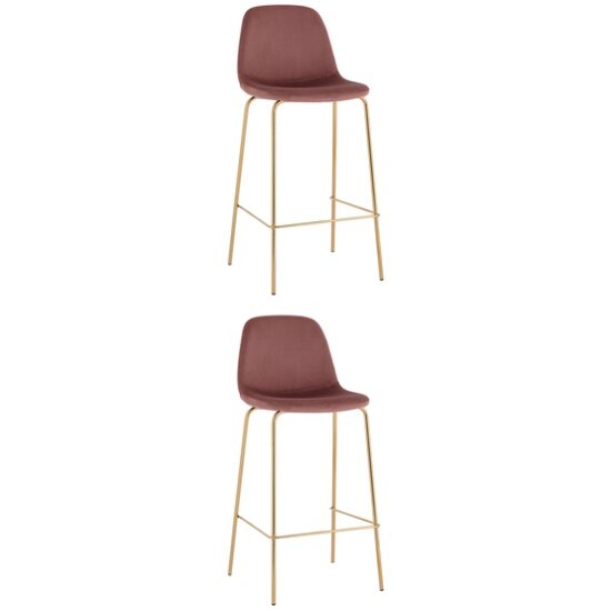 Стул барный Stool Group Валенсия SN, велюр пыльно-розовый, золотые ножки (2 шт/уп)