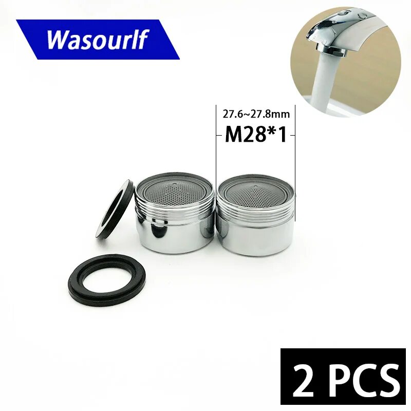Водосберегающий аэратор для смесителя WASOURLF M28 2 шт латунный корпус хромированная резьба аксессуары для ванны