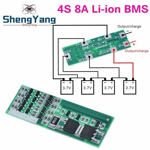 Защитная плата TZT 4S 8A для литий-ионных аккумуляторов