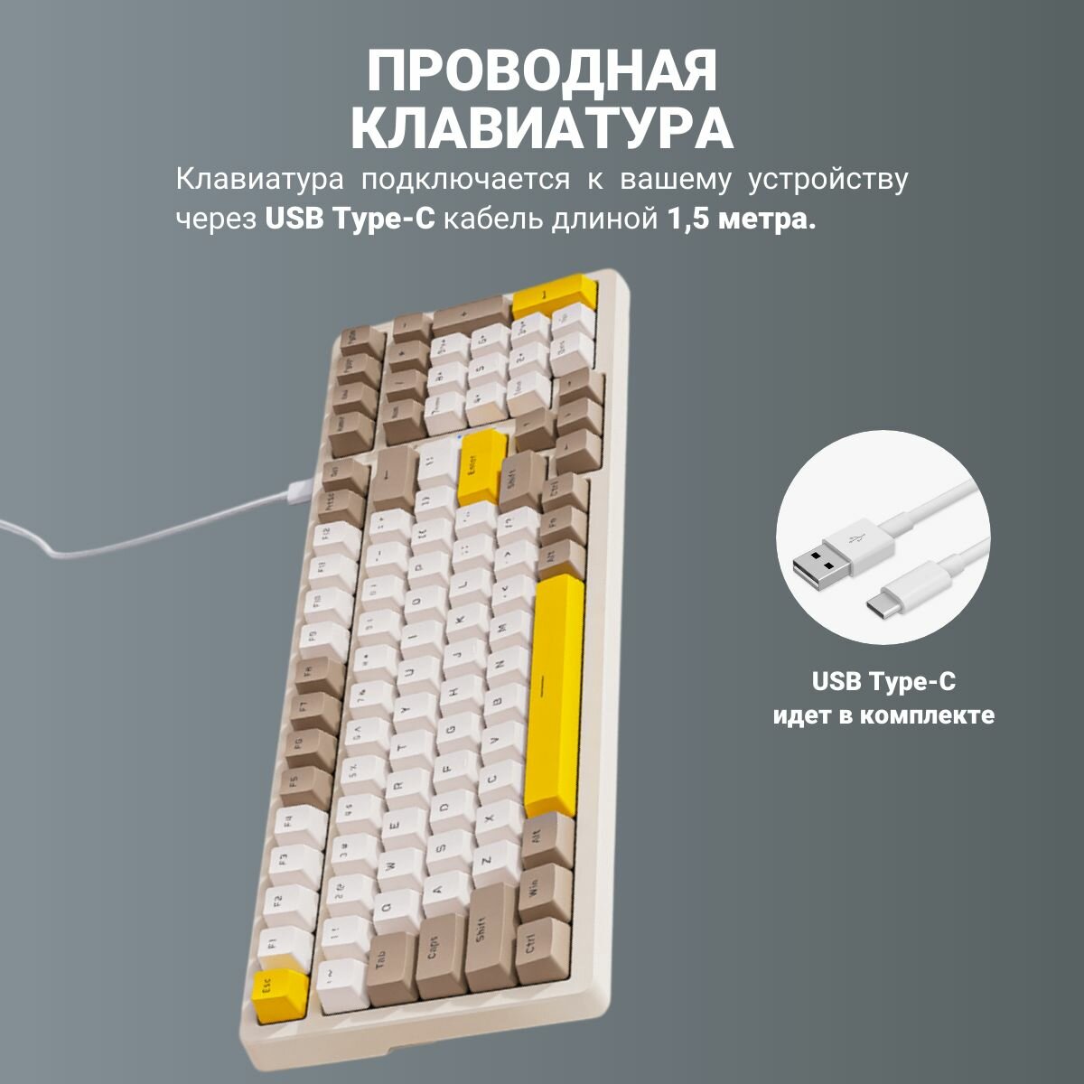 Механическая игровая проводная клавиатура с подсветкой 96% Toxic Ant K3MAX, голубой синий — фото 1