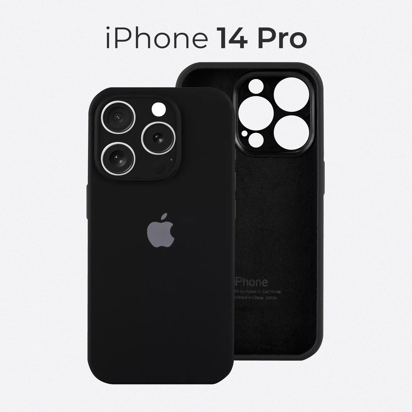 Чехол на Айфон 14 Про / Противоударный чехол на iPhone 14 Pro с защитой камеры, черный