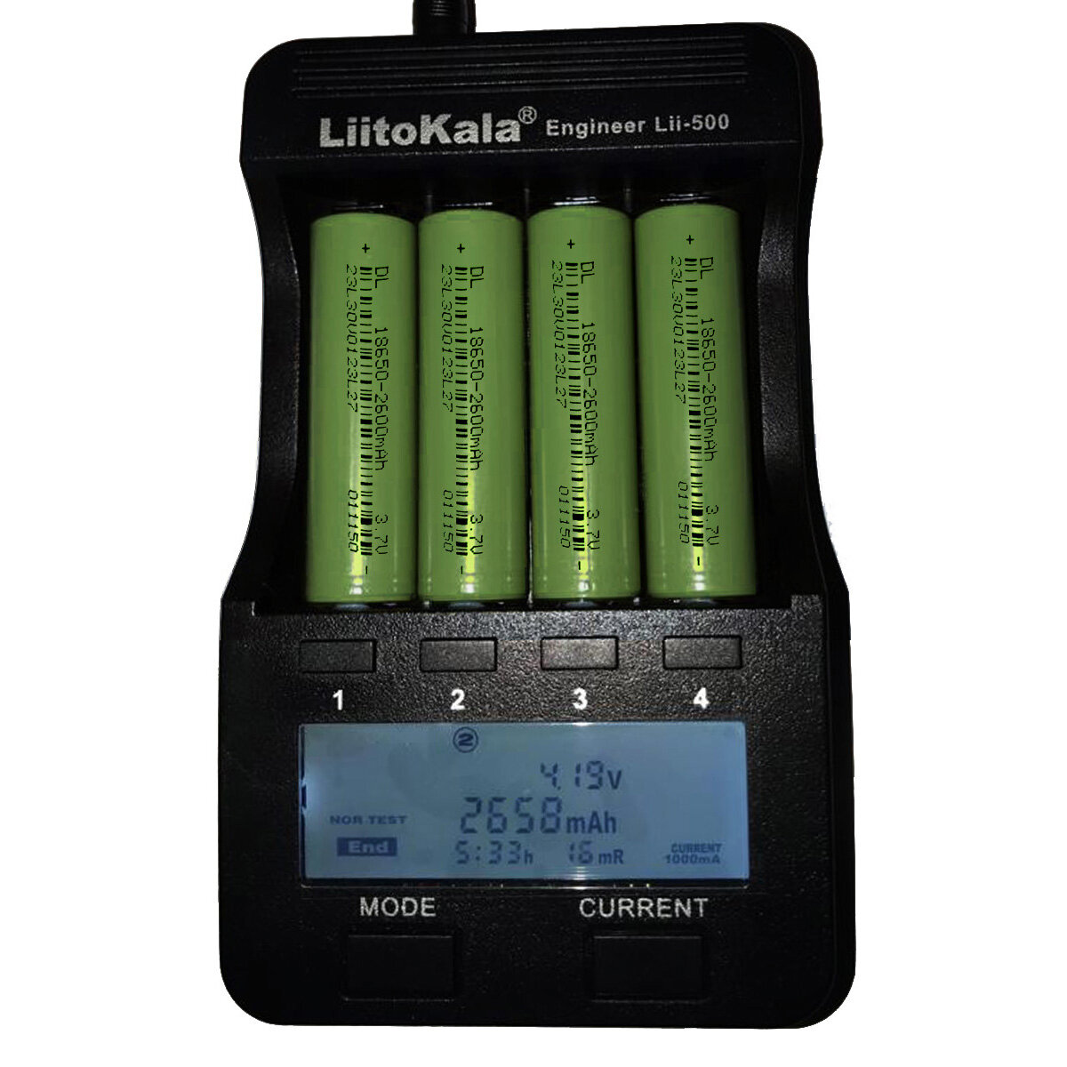 Новая мощная 18650 литий-ионная аккумуляторная батарея круглая 2600 MAH (2 шт.) (Зеленый, RB_2600_2) — фото 1