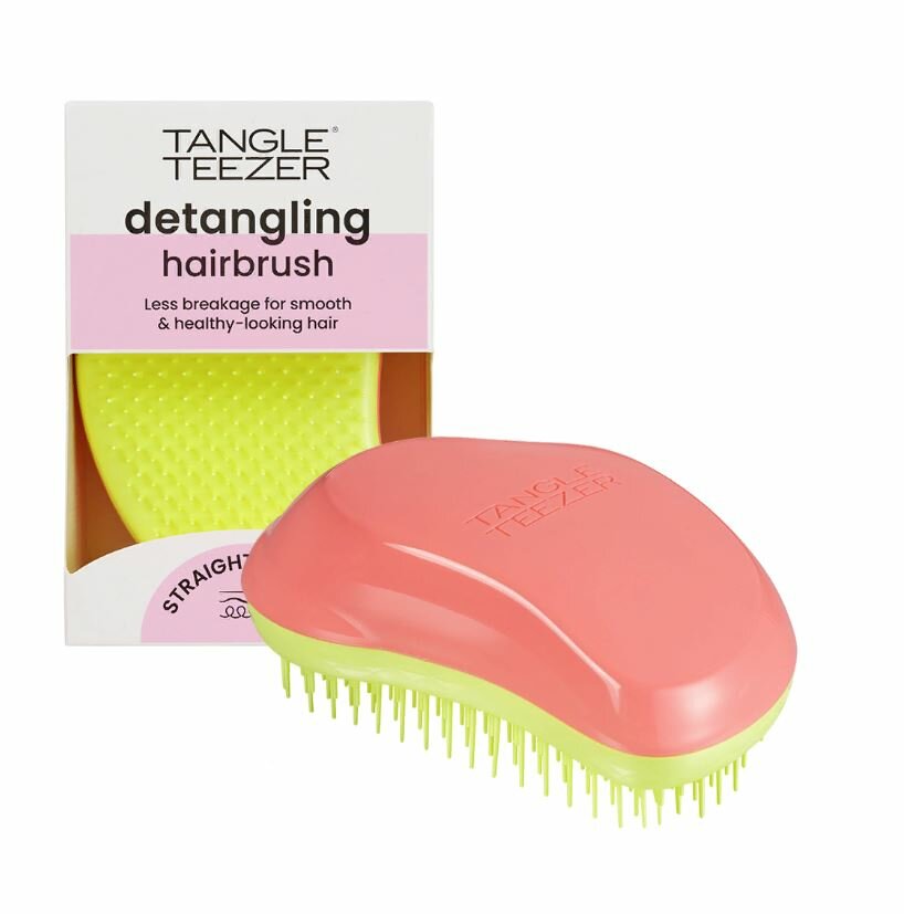 Расческа Tangle Teezer Salmon Pink & Hyper Yellow, для прямых и волнистых волос