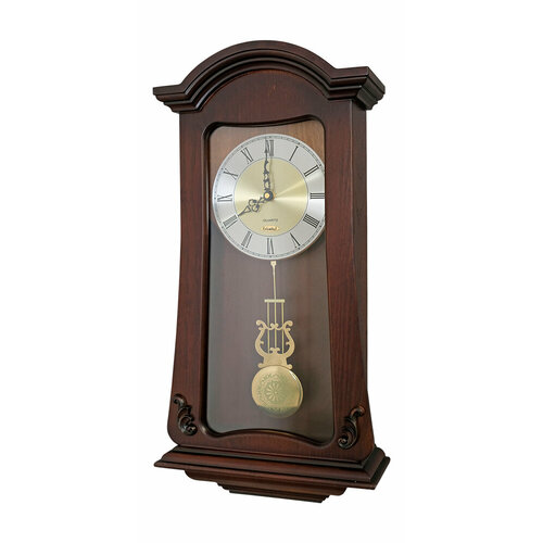 Часы настенные Columbus 2410-WH деревянные с маятником боем и мелодией цвет белый с патиной золото 36762₽