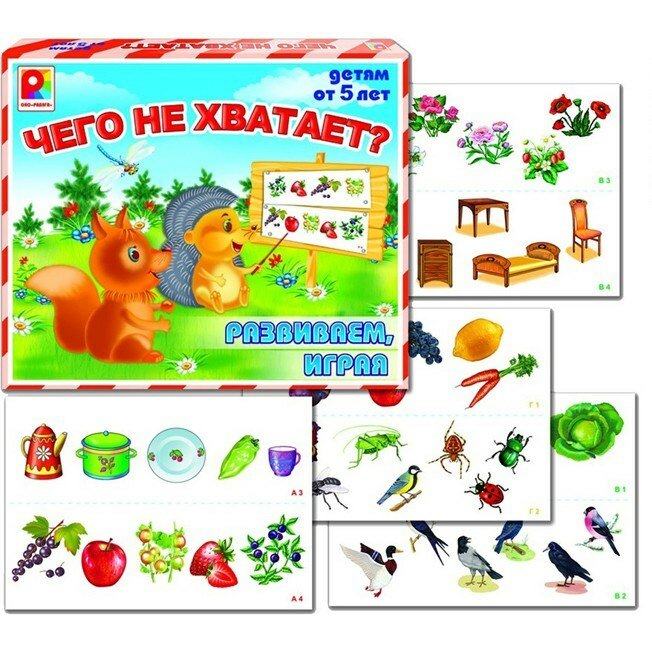 Настольная игра "Чего не хватает?". Познавательное и речевое развитие.
