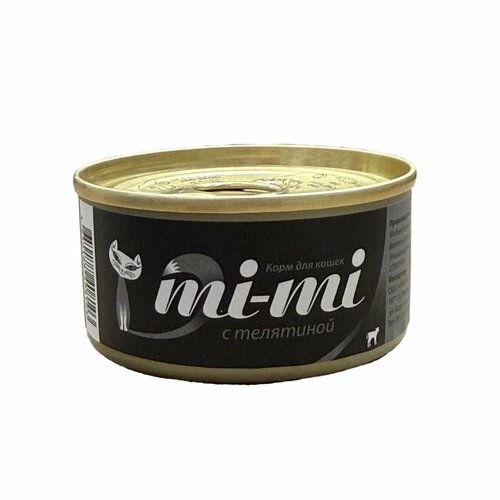 Влажный корм Mi-Mi для кошек и котят с телятиной, кусочки в желе, 80 гр