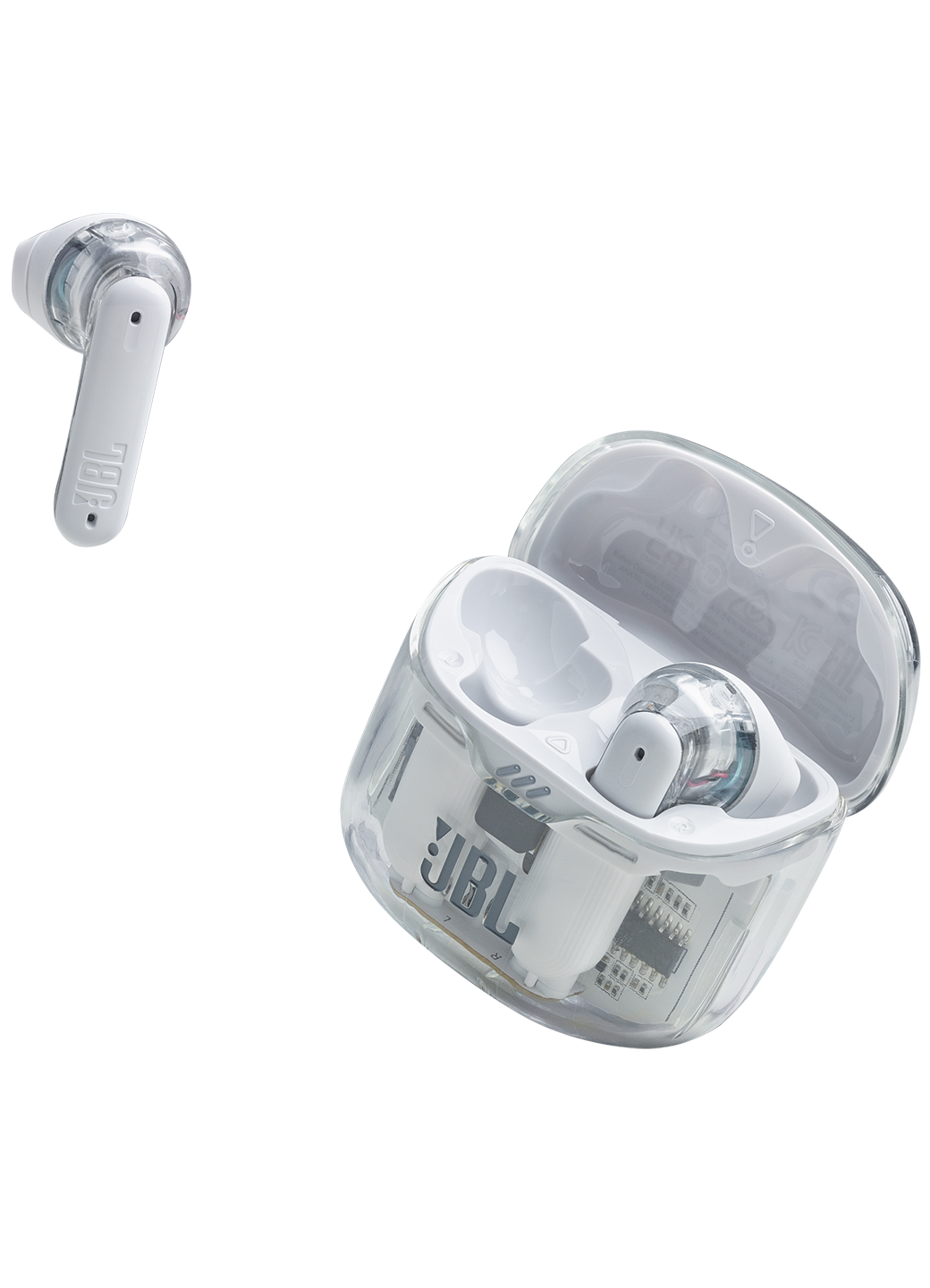 Наушники беспроводные JBL Tune Flex Ghost, белый, шумоподавление — фото 1